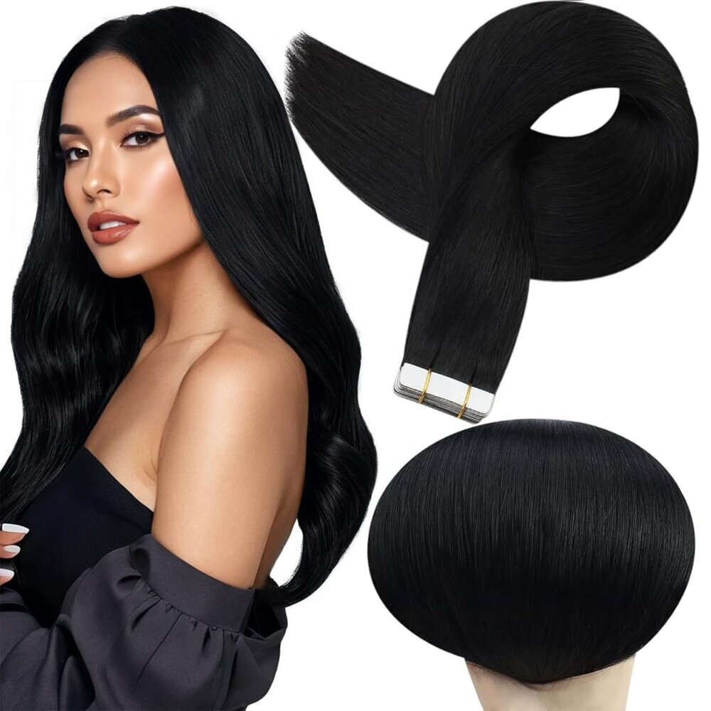 Hair Extensions Human Hair 18Inch Straight Seamless No Dye for Wedding